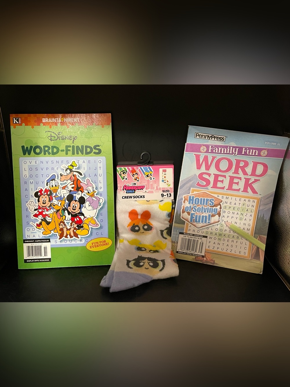 Powerpuff Girls Crew Socks & Word Seek/Find Fun Bundle